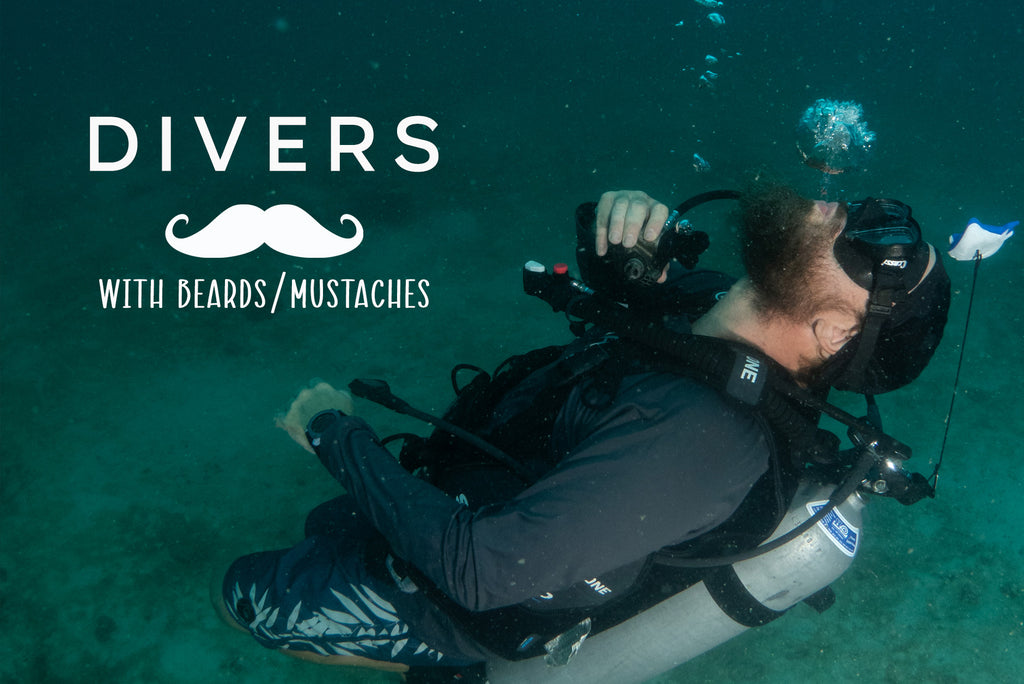 Plongée sous-marine avec barbe ou moustache